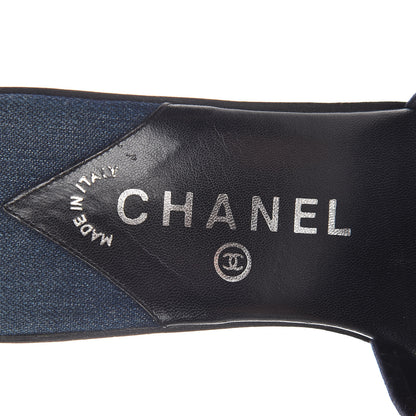 Chanel Denim CC Sandals Blue 38 11 of 11