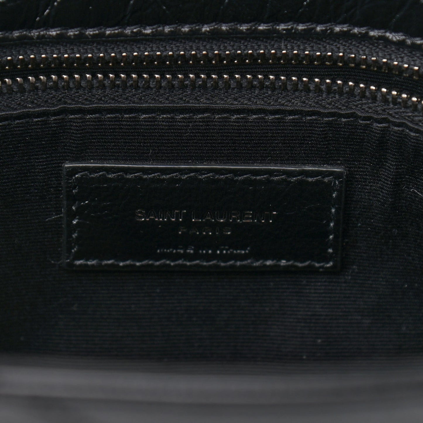 Crinkled Calfskin Matelasse Monogram Large Niki Chain Satchel Black
