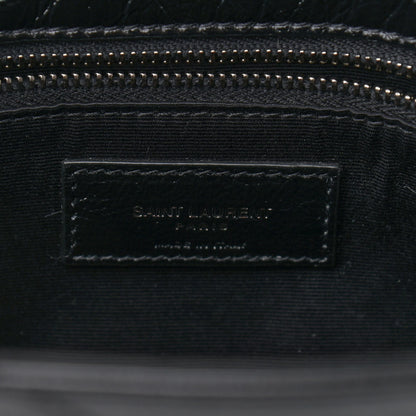Saint Laurent Crinkled Calfskin Matelasse Monogram Large Niki Chain Satchel Black 6 of 9