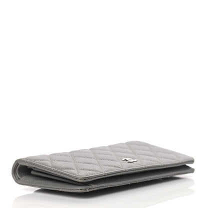 Chanel Caviar Quilted Yen Wallet Grey 4 of 12