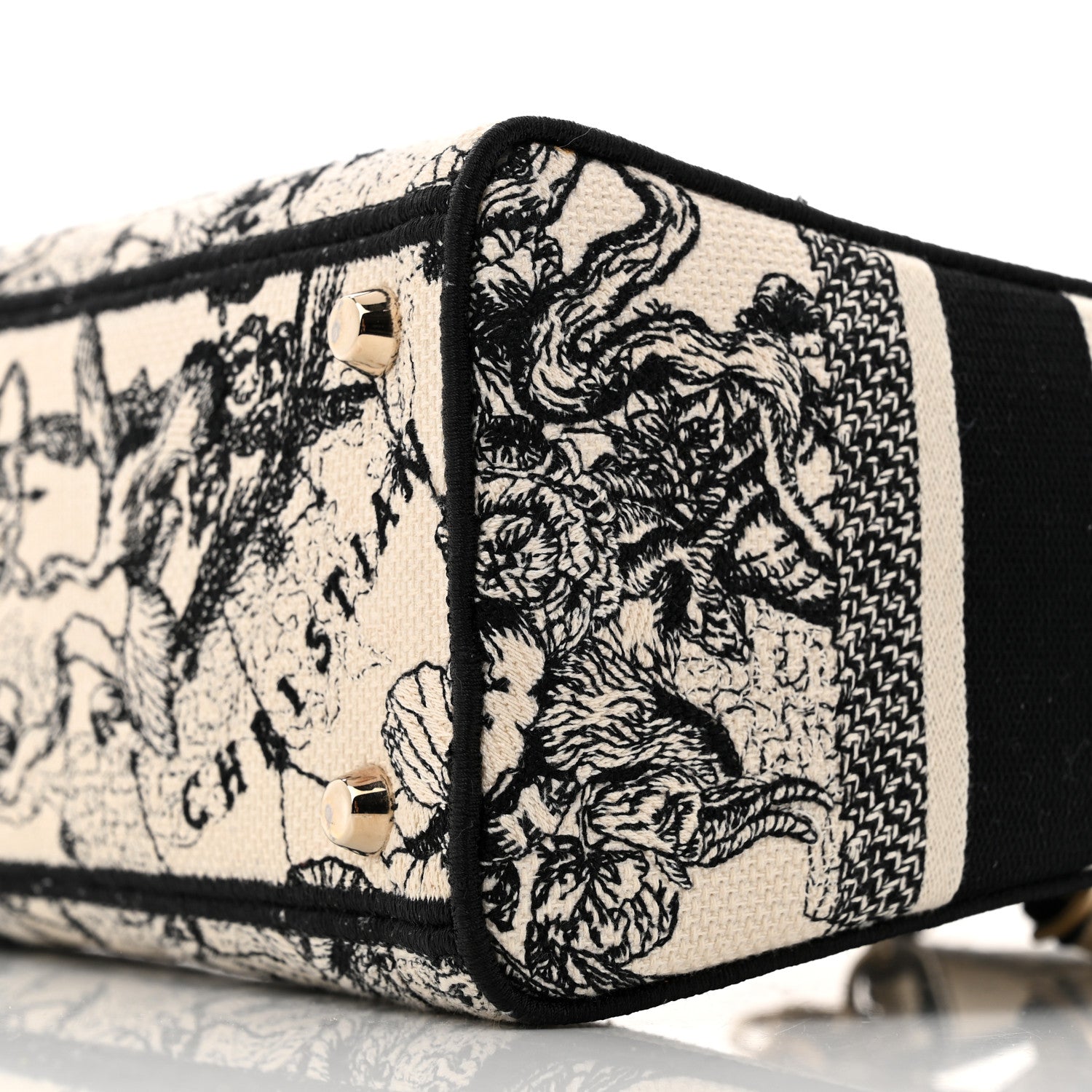 Christian Dior Canvas Embroidered Zodiac Toile De Jouy Medium Lady D-Lite Latte 10 of 15