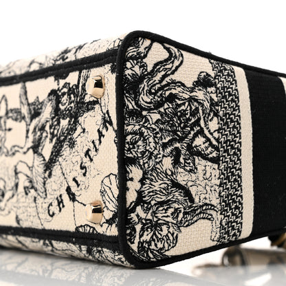 Christian Dior Canvas Embroidered Zodiac Toile De Jouy Medium Lady D-Lite Latte 10 of 15