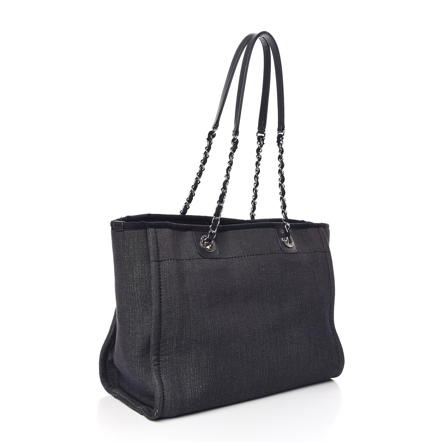 Chanel Canvas Small Deauville Tote Dark Blue 3 of 14