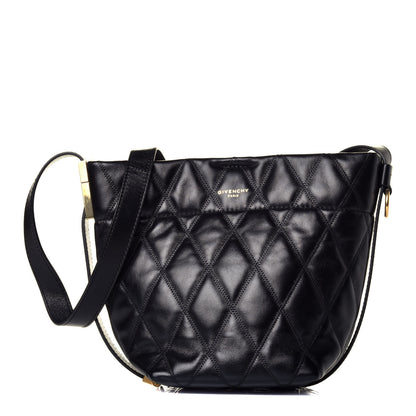 Givenchy Lambskin Quilted Mini GV Bucket Bag Black 1 of 9