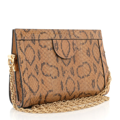 Gucci Snakeskin GG Mini Ophidia Chain Shoulder Bag Brown 3 of 10