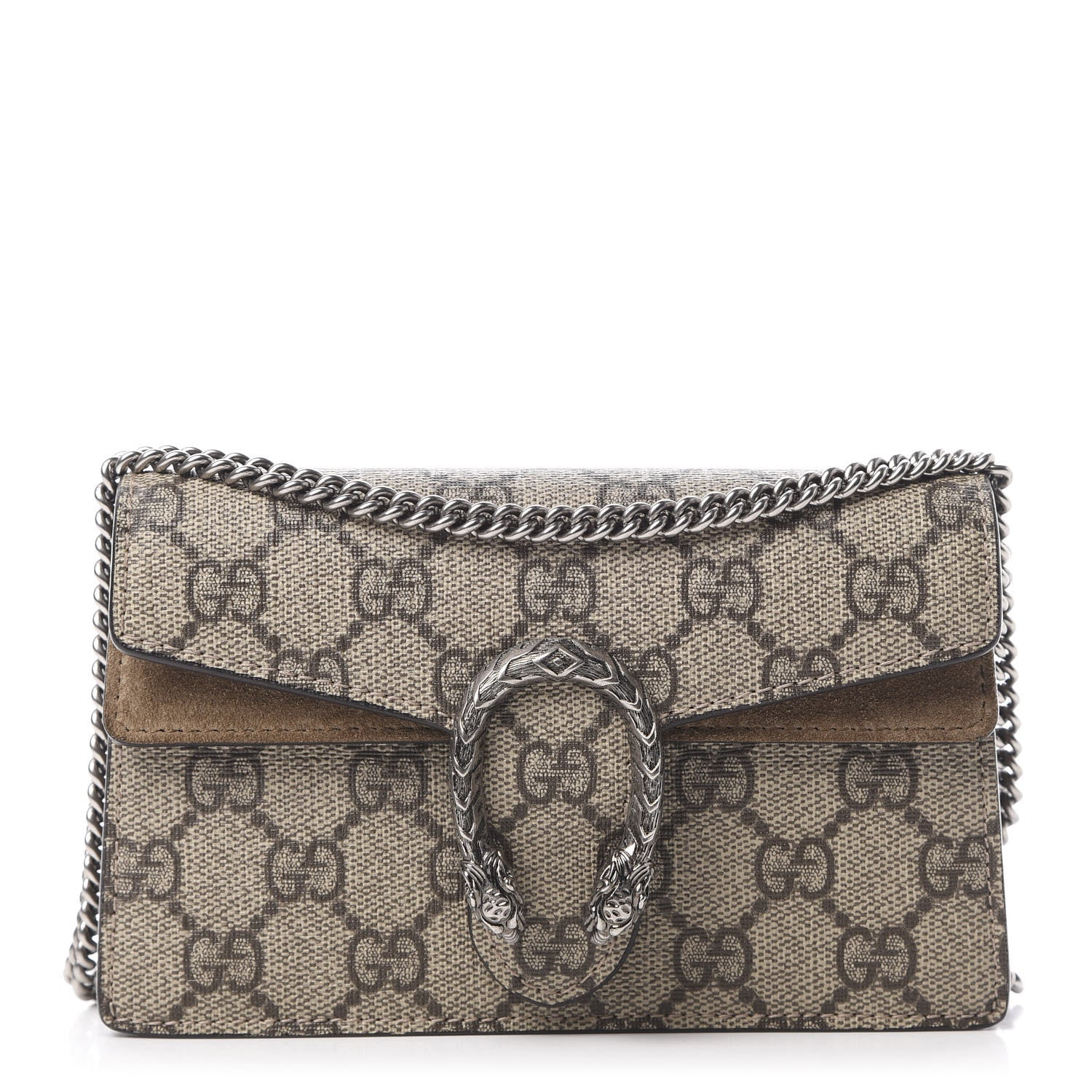 Gucci GG Supreme Monogram Super Mini Dionysus Shoulder Bag Taupe 1 of 12