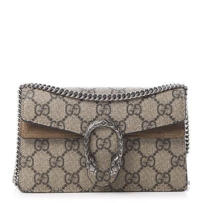 Gucci GG Supreme Monogram Super Mini Dionysus Shoulder Bag Taupe 1 of 12