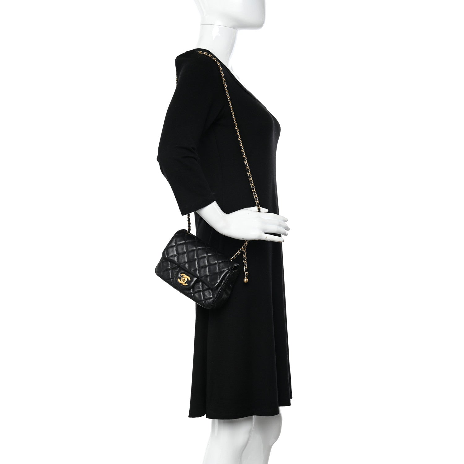 Chanel Lambskin Quilted Mini Pearl Crush Flap Black 2 of 11