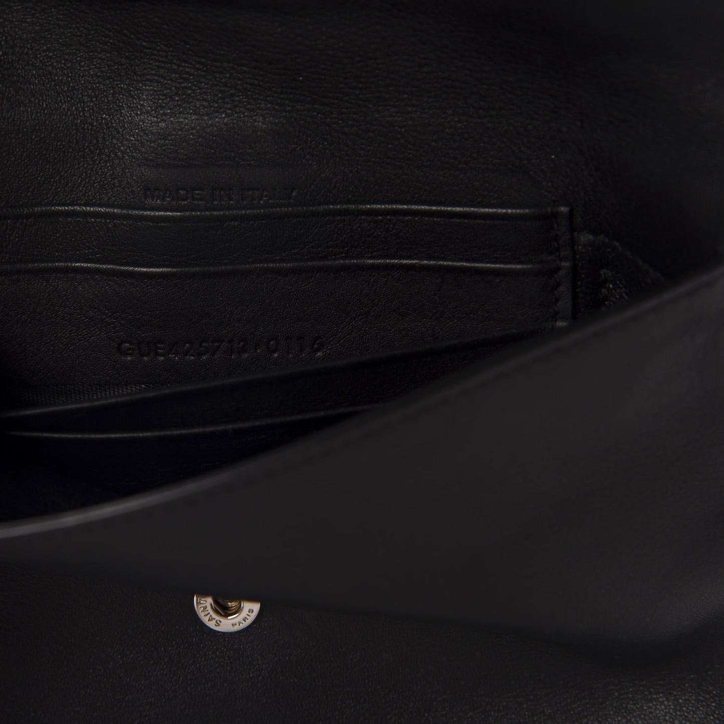 Calfskin Monogram Tri Pocket Crossbody Bag Black