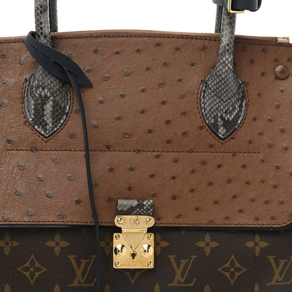 Louis Vuitton Ostrich Snakeskin Monogram Majestueux Tote MM Blue 7 of 9