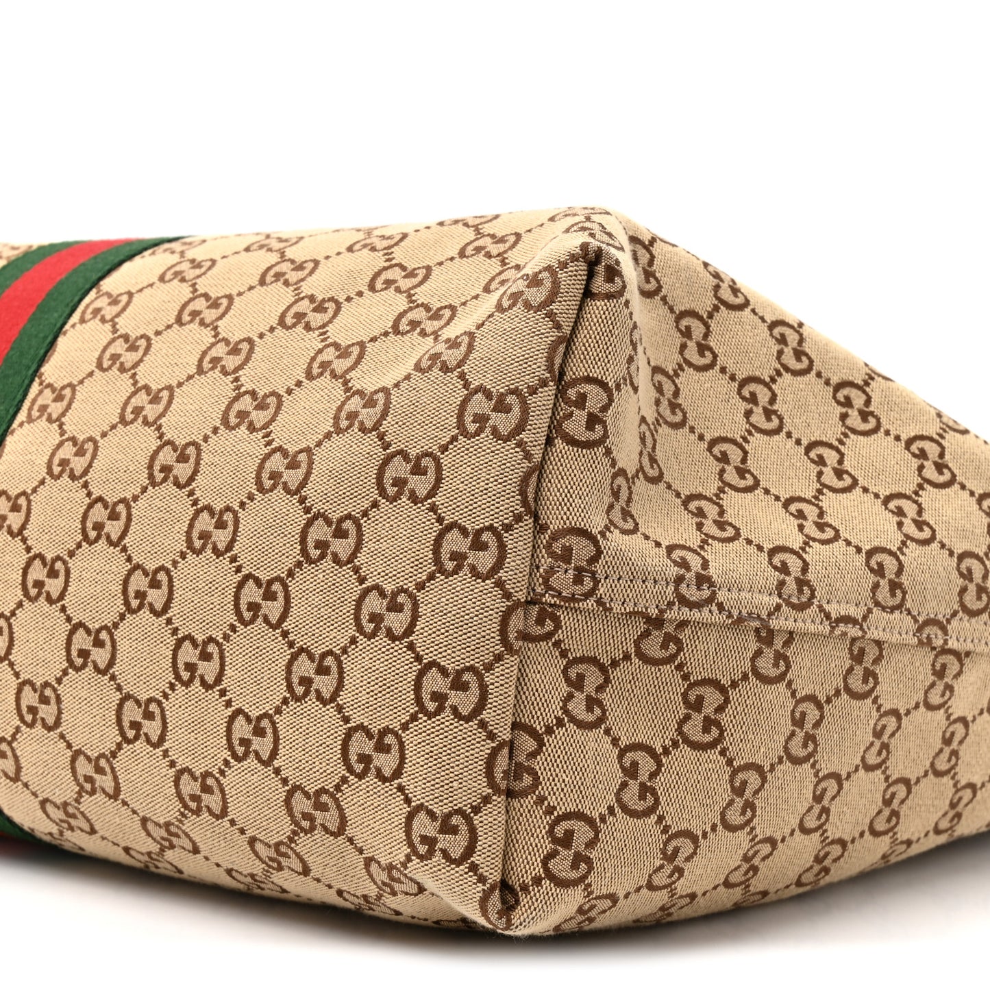 GG Monogram Web Large Giglio Tote Beige Brown
