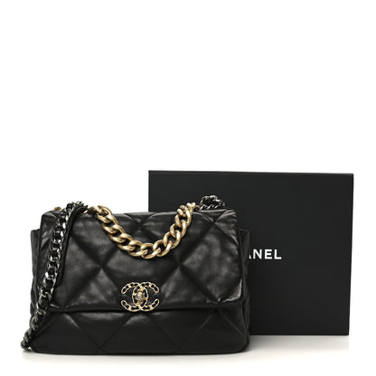 Chanel Lambskin Quilted Large Chanel 19 Flap Black 11 of 11