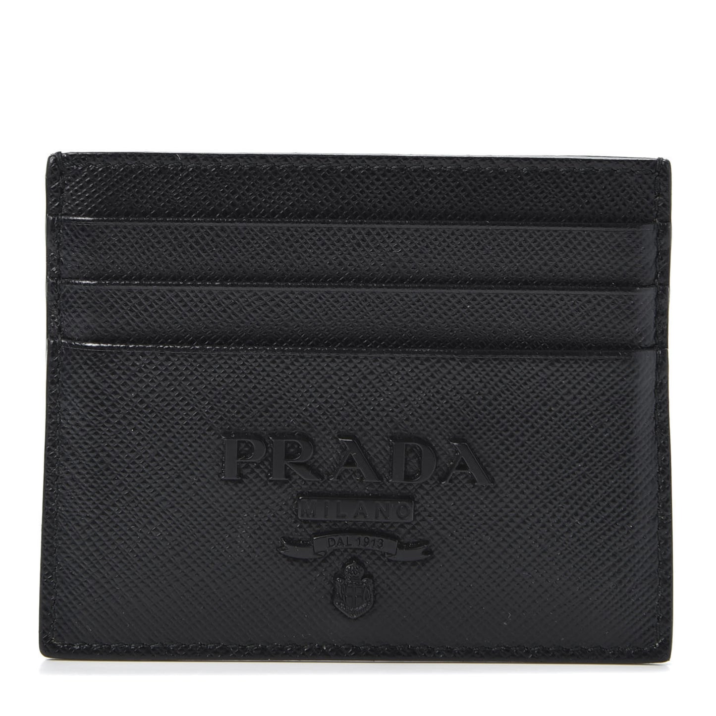Saffiano Shine Monochrome Card Holder Black