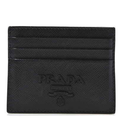Prada Saffiano Shine Monochrome Card Holder Black 1 of 9