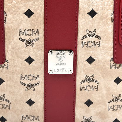 MCM Visetos Medium Liz Reversible Shopper Tote Beige Ruby Red 11 of 15