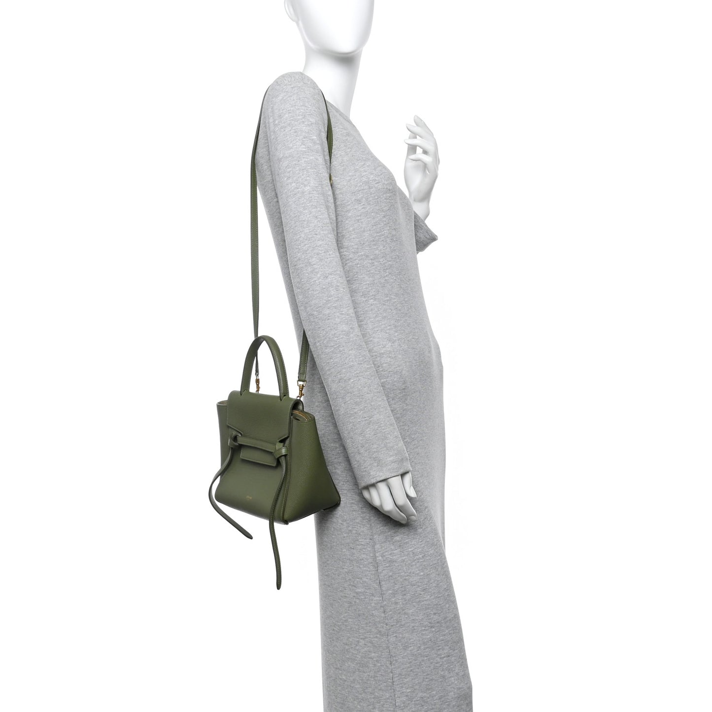 Grained Calfskin Nano Belt Bag Army Green