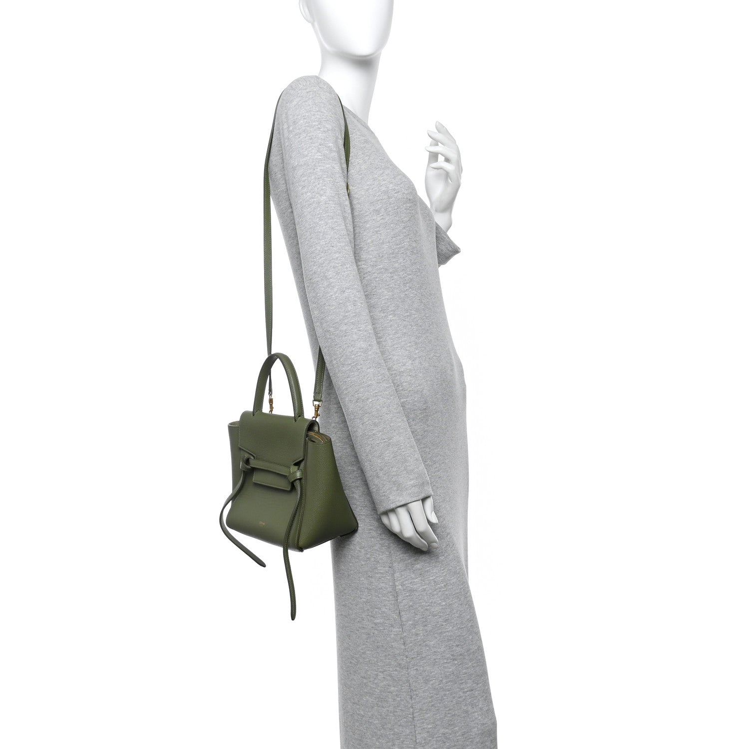 Celine Grained Calfskin Nano Belt Bag Army Green 2 of 10