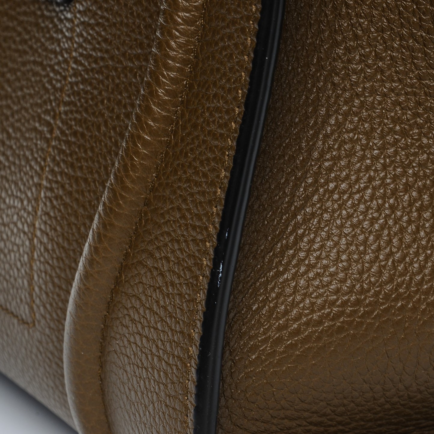 Drummed Calfskin Mini Luggage Moss Green