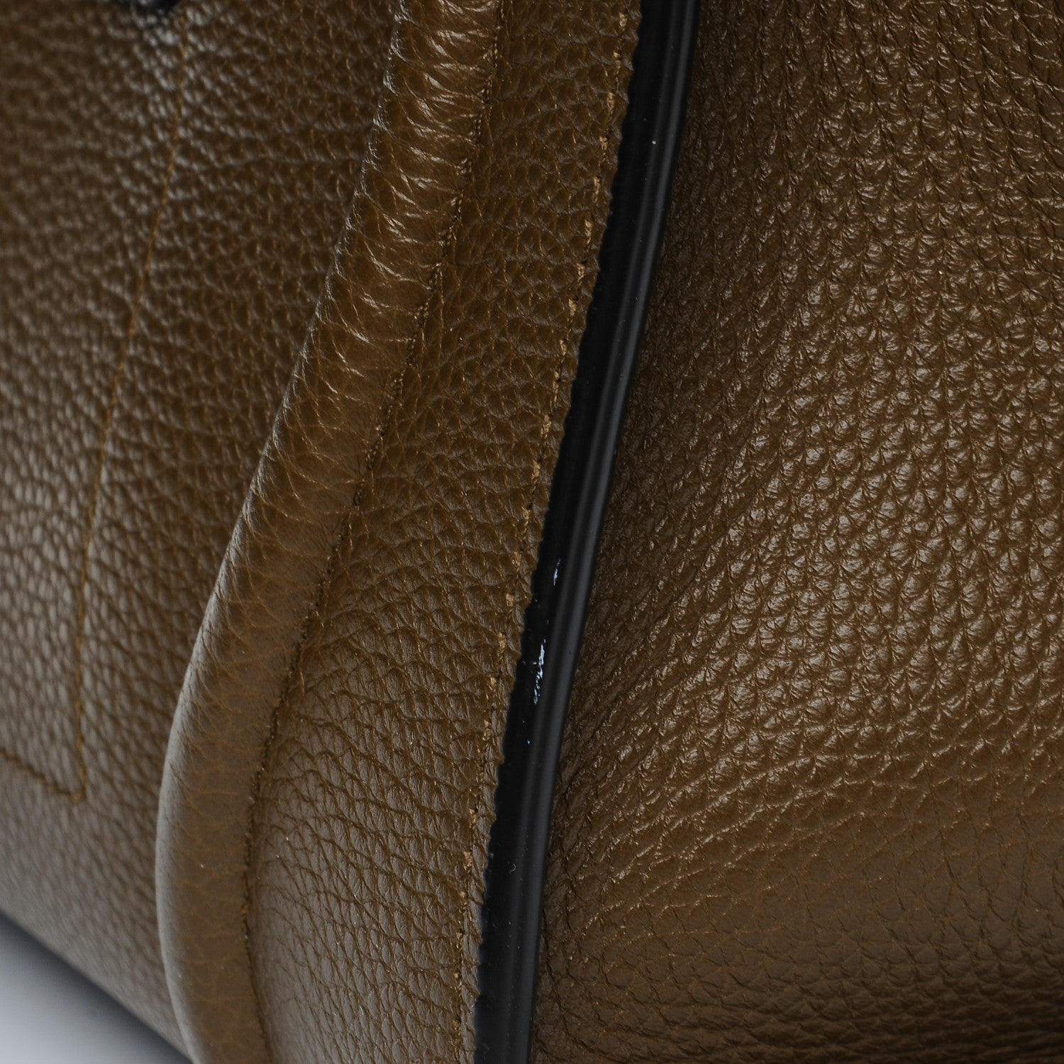 Celine Drummed Calfskin Mini Luggage Moss Green 8 of 10