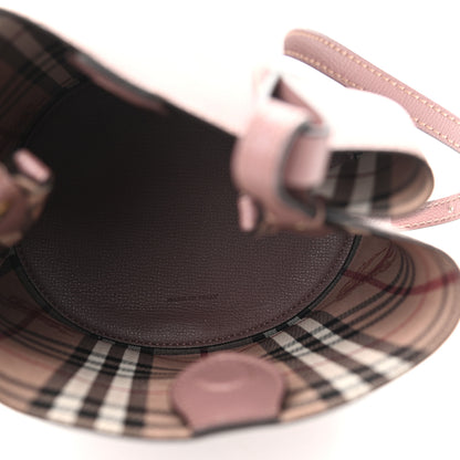 Burberry Haymarket Check Colours Small Lorne Bucket Crossbody Light Elderberry 5 of 12