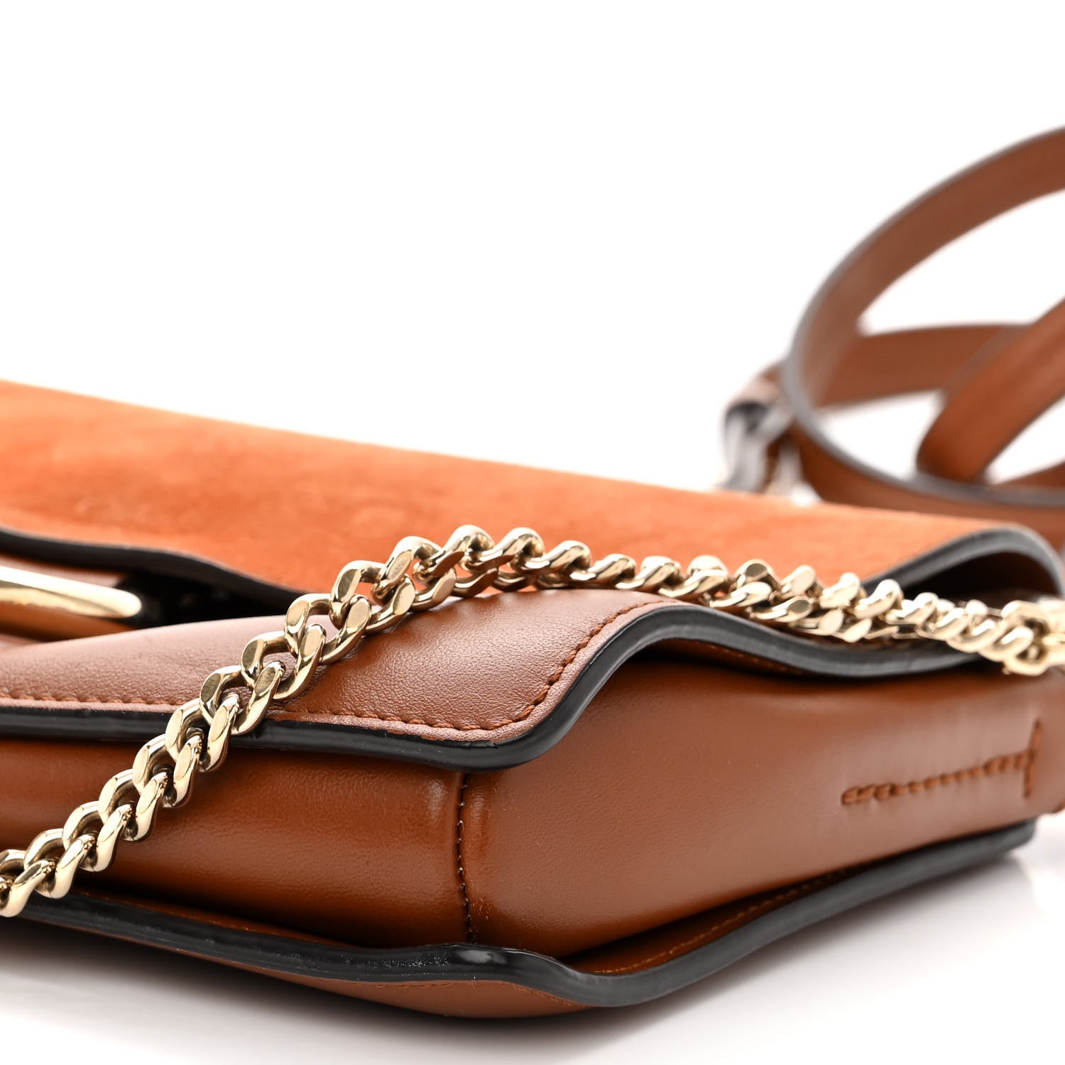 Chloe Suede Calfskin Small Faye Shoulder Bag Tobacco 9 of 9