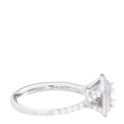 Tiffany Platinum Diamond .58ct Soleste Cushion Cut Double Halo Engagement Ring 48 4.5 5 of 6