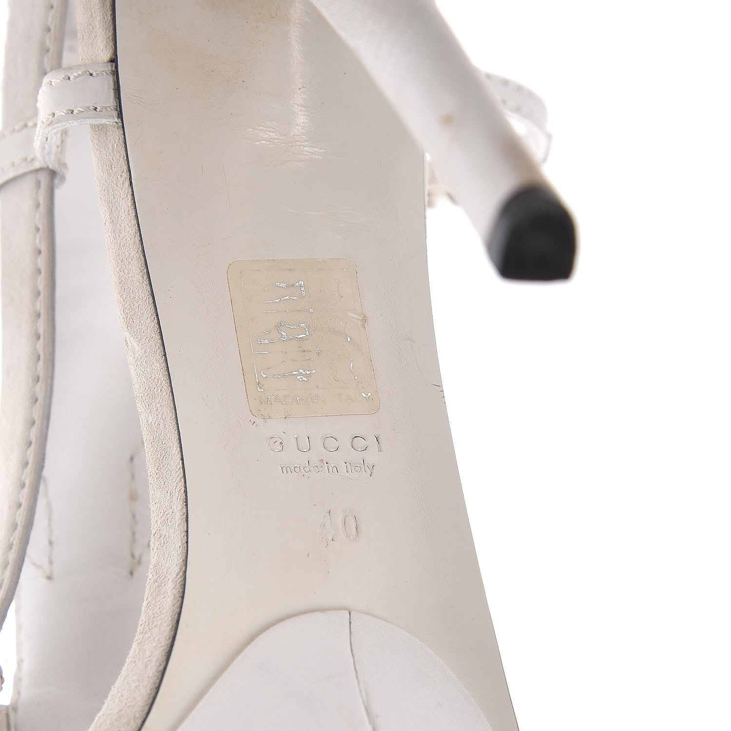 Gucci Calfskin Suede Daryl Cage Platform Sandals 40 White 8 of 15