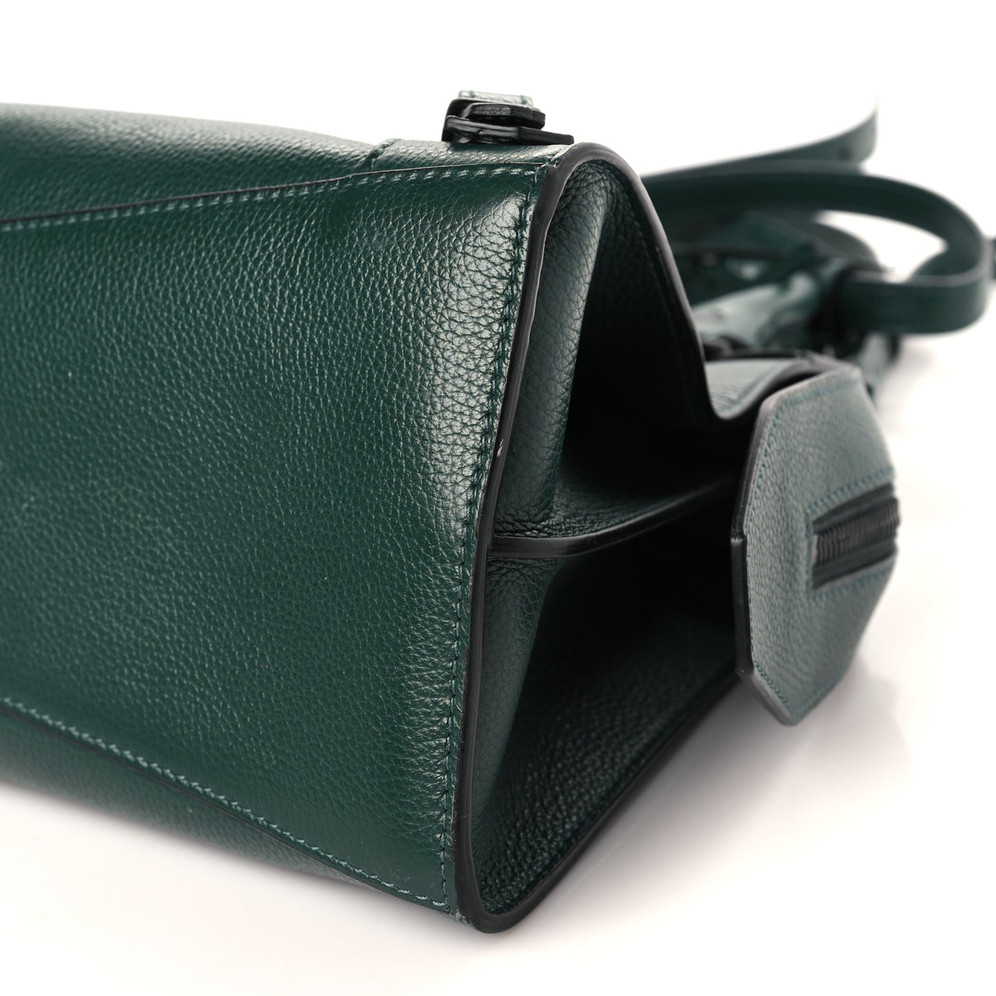 Grained Calfskin Neo Classic Matte Black Hardware S City Forest Green