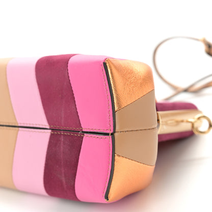 Fendi Nappa Suede Striped Inlay Small Fendi First Pink Multicolor 11 of 12