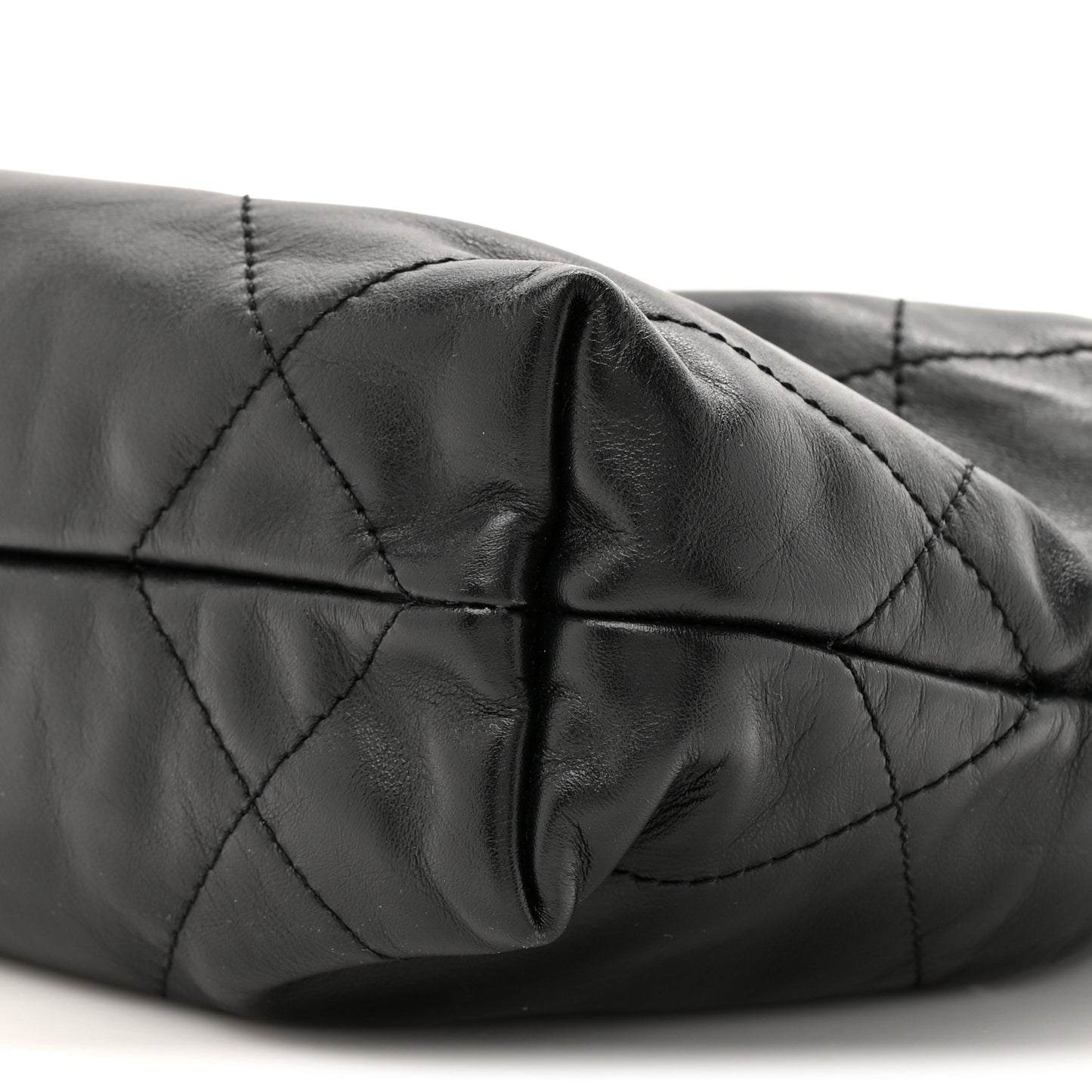 Shiny Calfskin Quilted Mini Chanel 22 Black