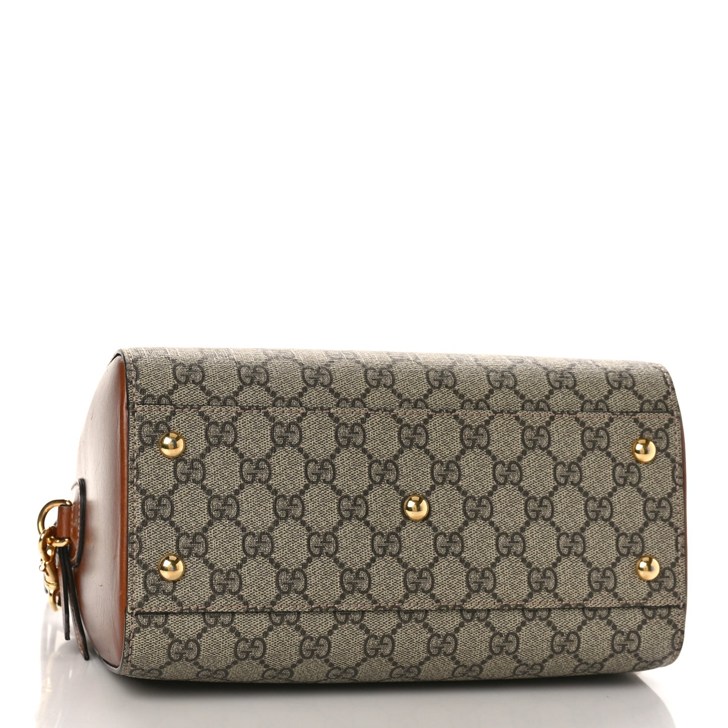 GG Supreme Monogram Cuoio Toscano Small Boston Beige Ebony Cuir