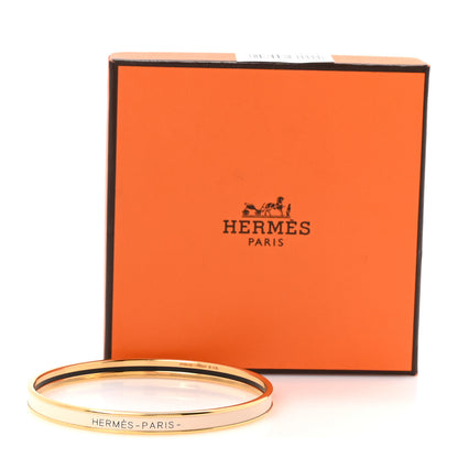 Hermes Enamel Printed Extra Narrow Uni Bracelet 70 Creme 6 of 6