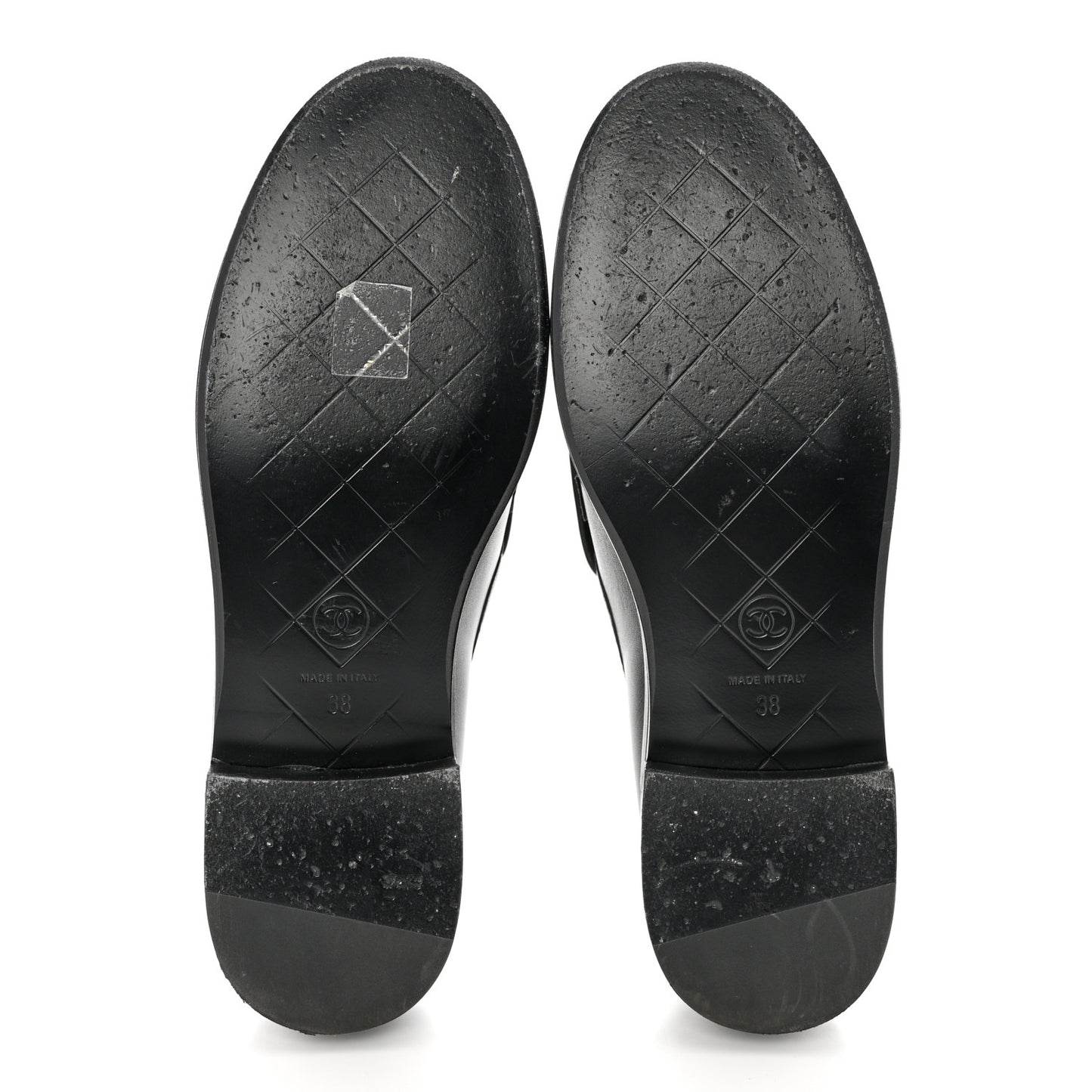 Lambskin Quilted CC Turnlock Loafers 38 Black