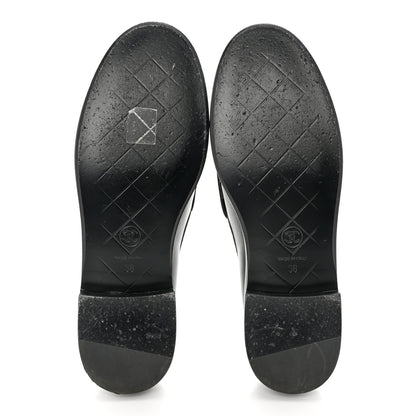 Chanel Lambskin Quilted CC Turnlock Loafers 38 Black 5 of 9
