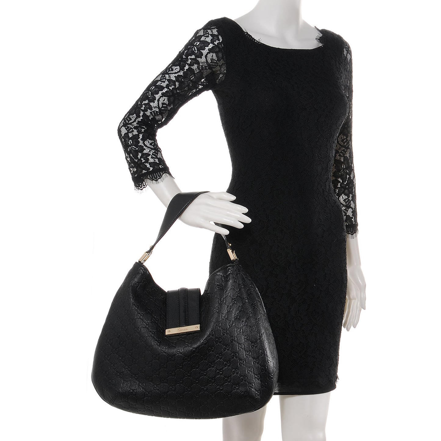 Guccissima New Ladies Web Large Hobo Black