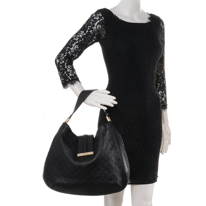 Gucci Guccissima New Ladies Web Large Hobo Black 2 of 8