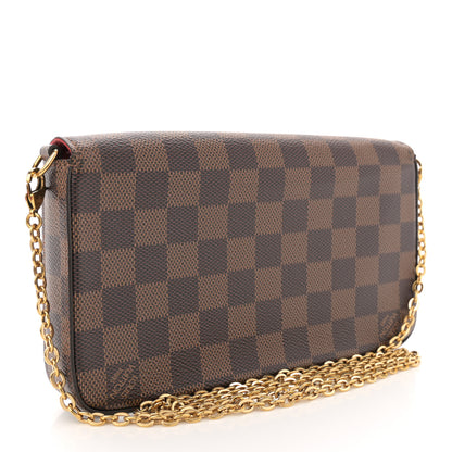Louis Vuitton Damier Ebene Pochette Felicie Chain Wallet 4 of 12