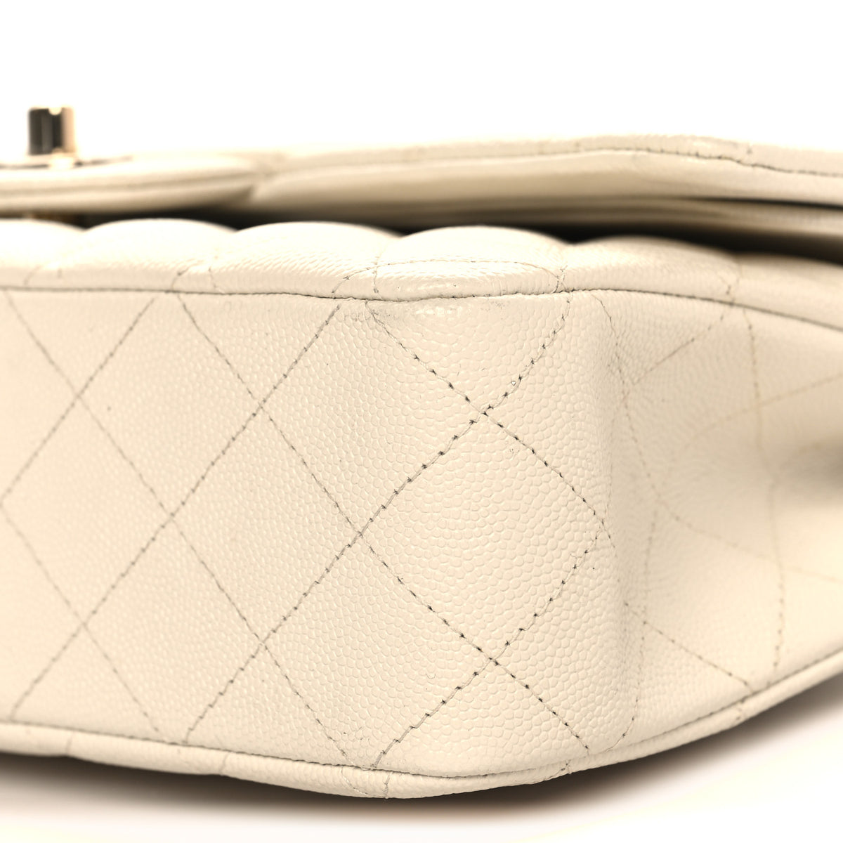 Chanel Caviar Quilted Medium Double Flap White 10 of 10