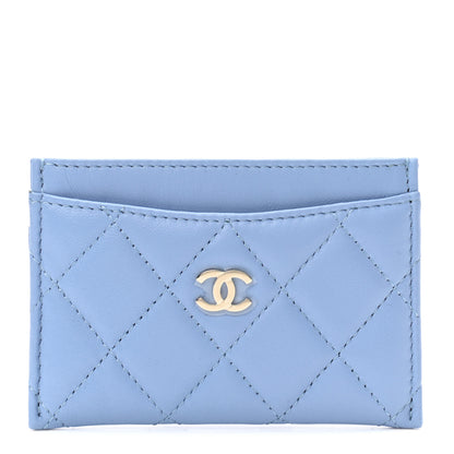 Chanel Lambskin Quilted Card Holder Light Blue 1 of 8