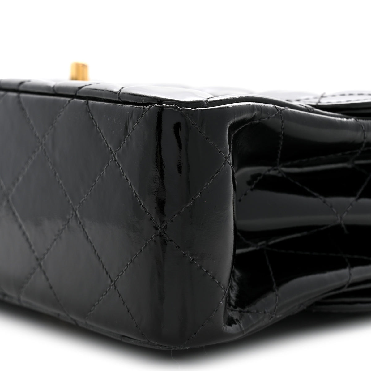 Chanel Patent Quilted Double Sided Shoulder Flap Bag Black 10 of 10