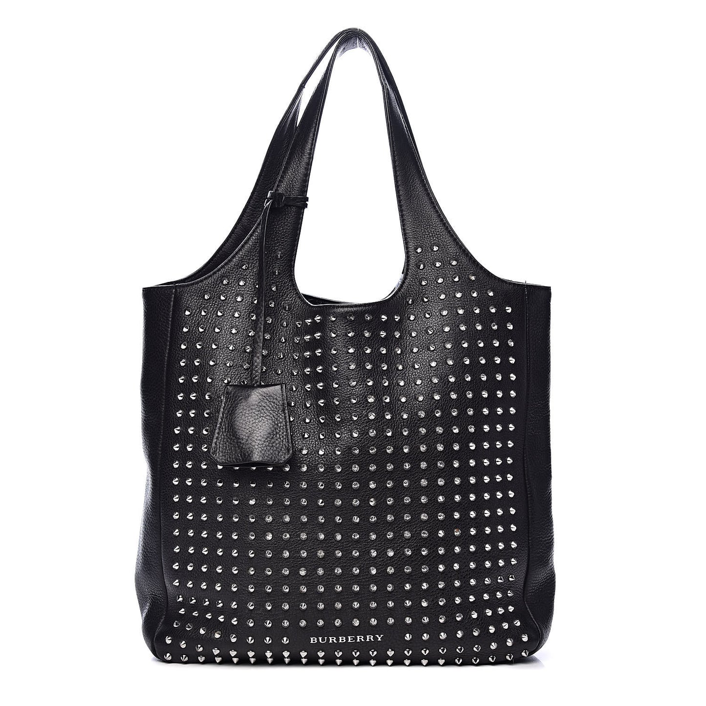 Brit Studded Calfskin Shopper Medium Black
