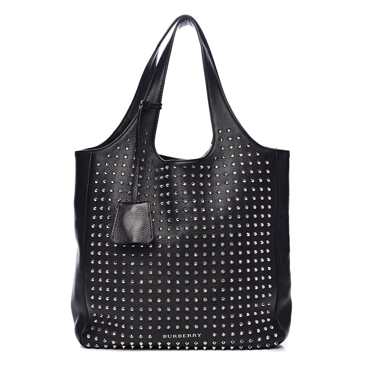 Burberry Brit Studded Calfskin Shopper Medium Black 1 of 12
