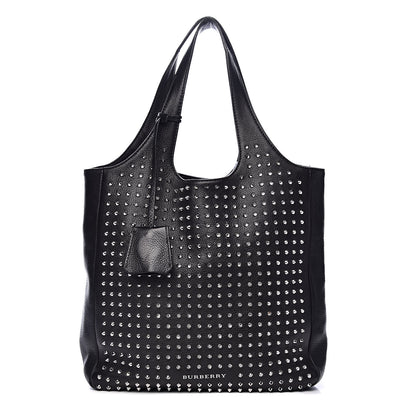 Burberry Brit Studded Calfskin Shopper Medium Black 1 of 12