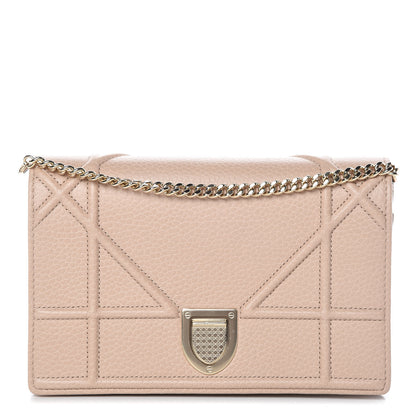 Christian Dior Grained Calfskin Diorama Wallet on Chain Pouch Nude 1 of 7
