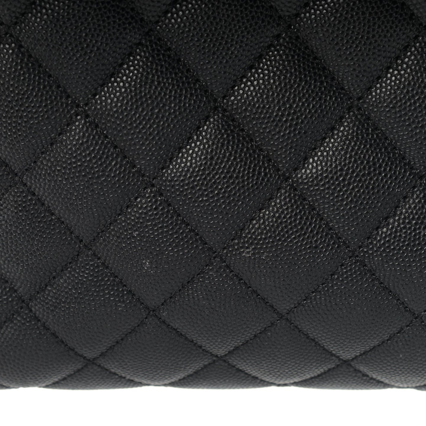 Caviar Lizard Quilted Large Coco Handle Flap Black