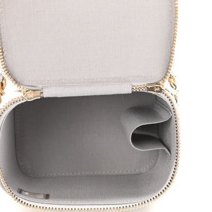 Chanel Lambskin Quilted Top Handle Mini Vanity Case With Chain Grey 6 of 12