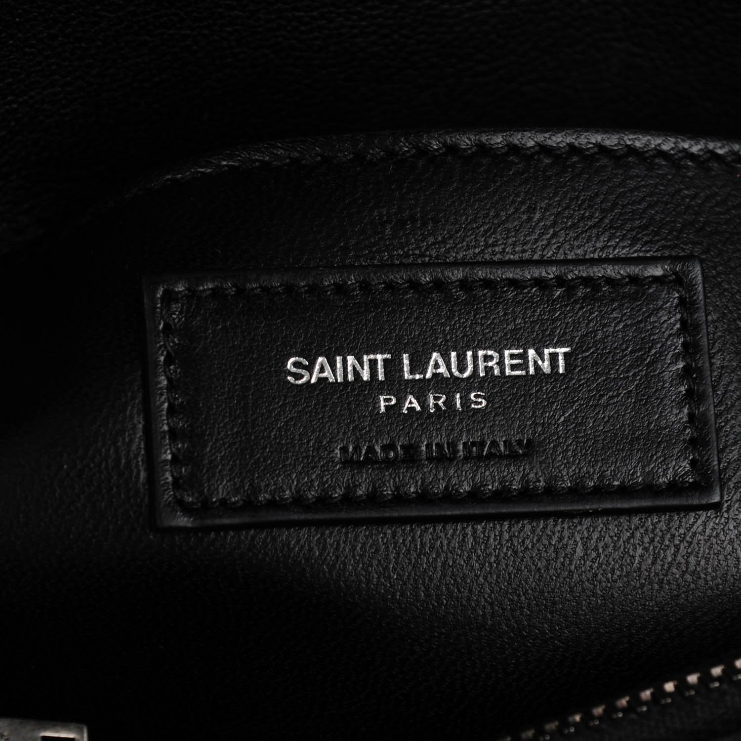 Saint Laurent Sheepskin Matelasse Chevron Monogram Medium College Bag Black 7 of 7