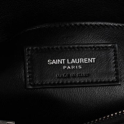Saint Laurent Sheepskin Matelasse Chevron Monogram Medium College Bag Black 7 of 7