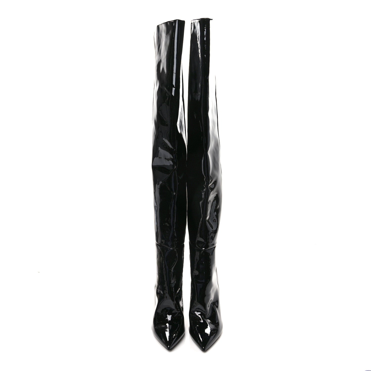 Saint Laurent Patent Over The Knee Boots 41 Black 2 of 6