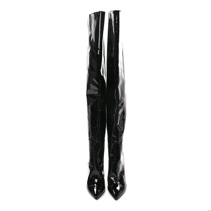 Saint Laurent Patent Over The Knee Boots 41 Black 2 of 6